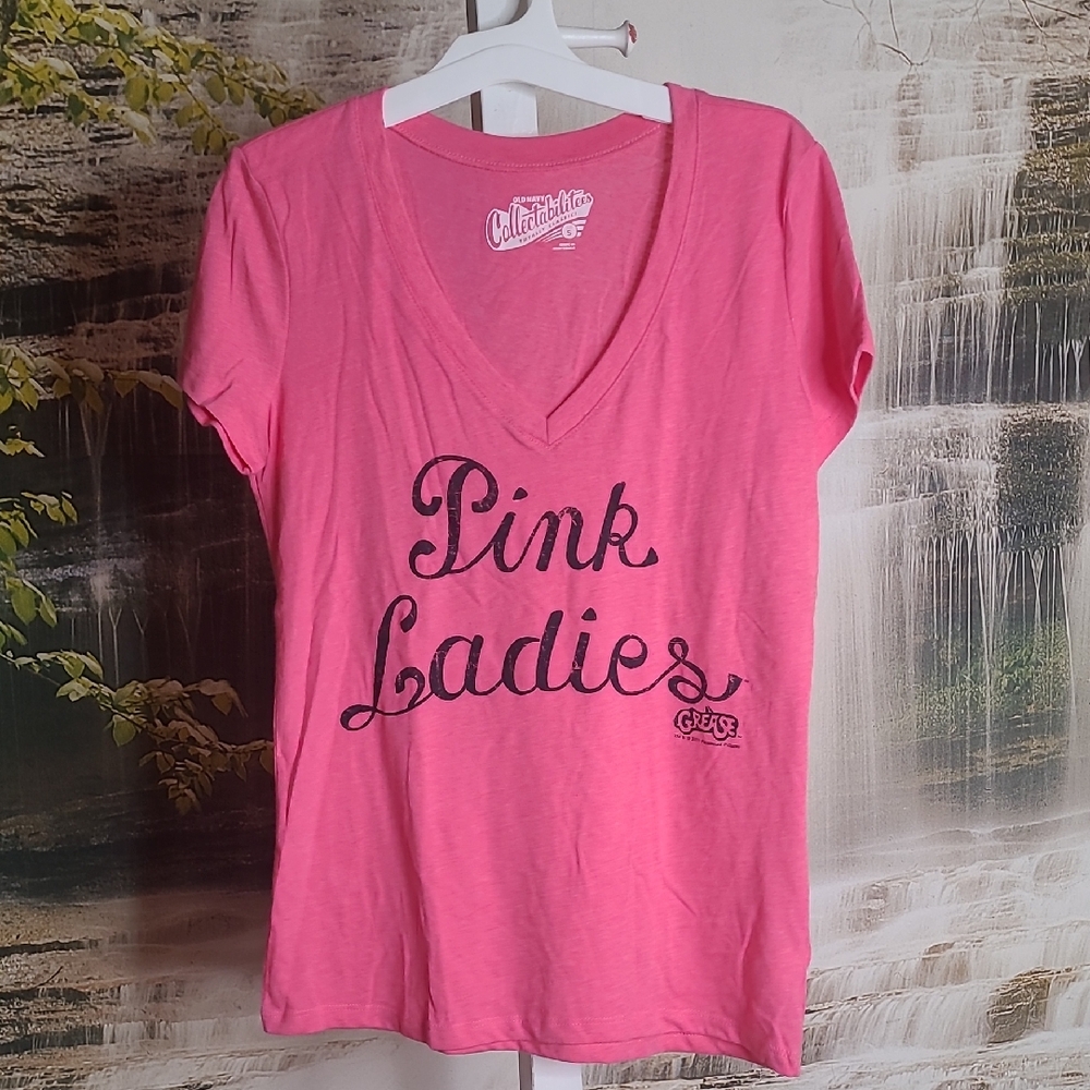 Old Navy Collectibles Grease Pink Ladies Womens Small Graphic V-Neck Tee